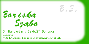 boriska szabo business card